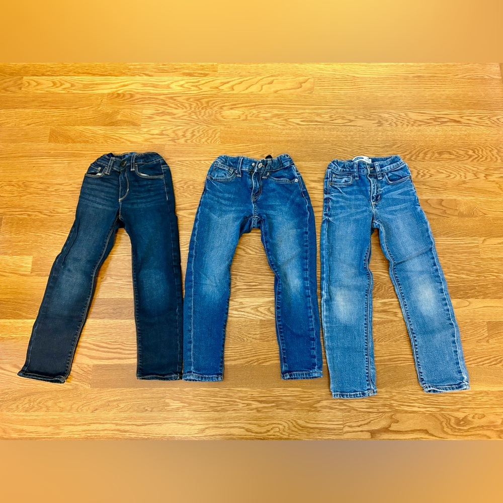 Old Navy Kids 5T Karate Skinny (x2) and 5 Original Tapered Boys Jeans Lot of 3